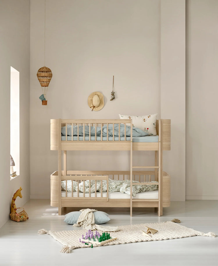 WOOD MINI + LOW BUNK BED, OAK