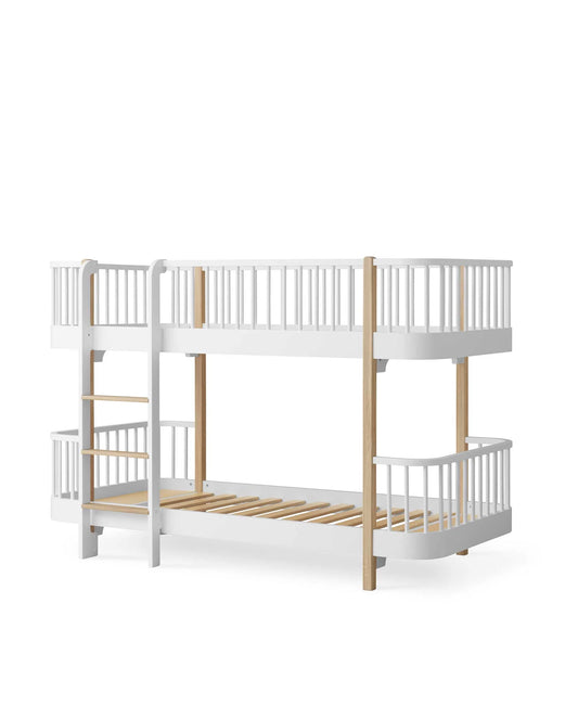 WOOD ORIGINAL LOW BUNK BED, WHITE /OAK