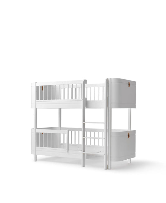 WOOD MINI + LOW BUNK BED, WHITE