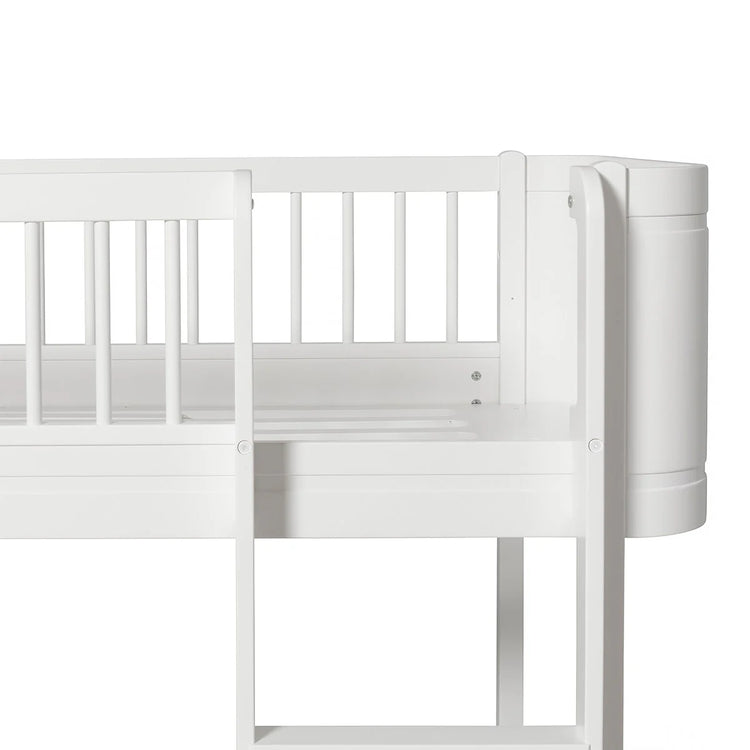 WOOD MINI + LOW LOFT BED, WHITE