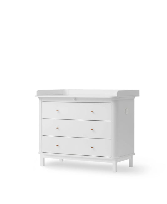 WOOD NURSERY DRESSER 3 DRAWERS, WHITE