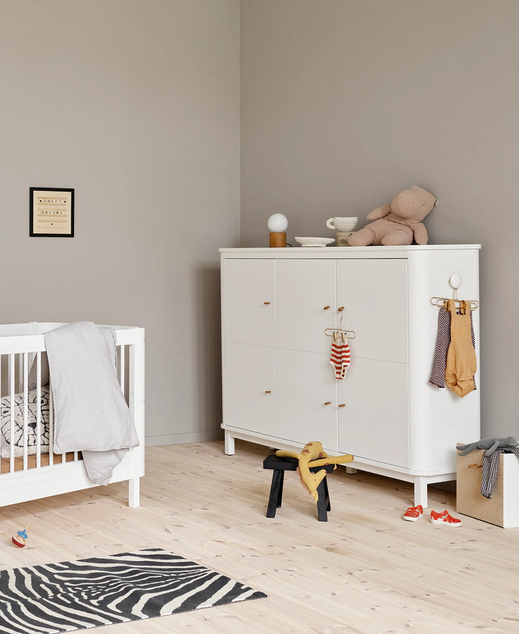 WOOD MULTI CUPBOARD 3 DOORS, WHITE