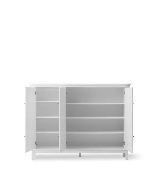 WOOD MULTI CUPBOARD 3 DOORS, WHITE