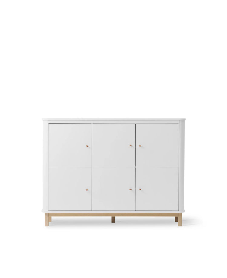 WOOD MULTI CUPBOARD 3 DOORS, WHITE/OAK