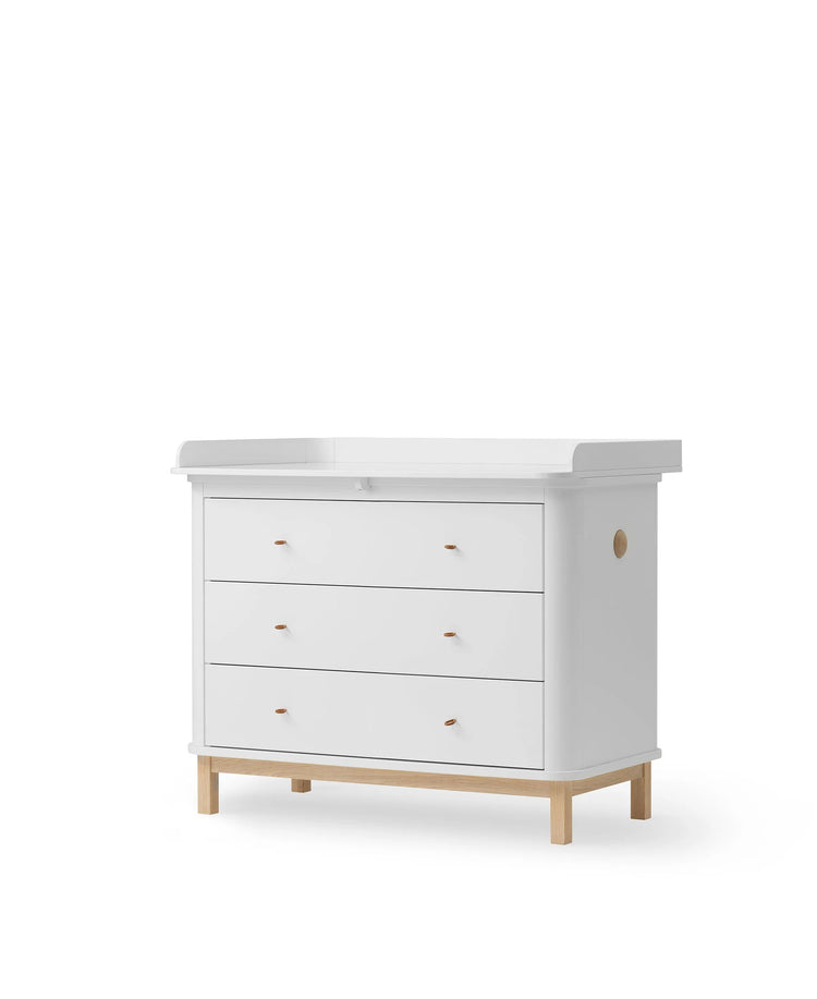 WOOD NURSERY DRESSER 3 DRAWERS, WHITE /OAK