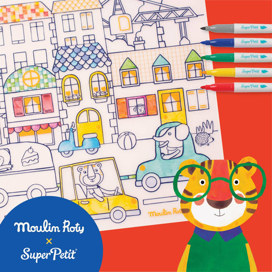 SET DE SILICONA PARA COLOREAR - SUPERPETIT X MOULIN ROTY POPIPOP COLLAB
