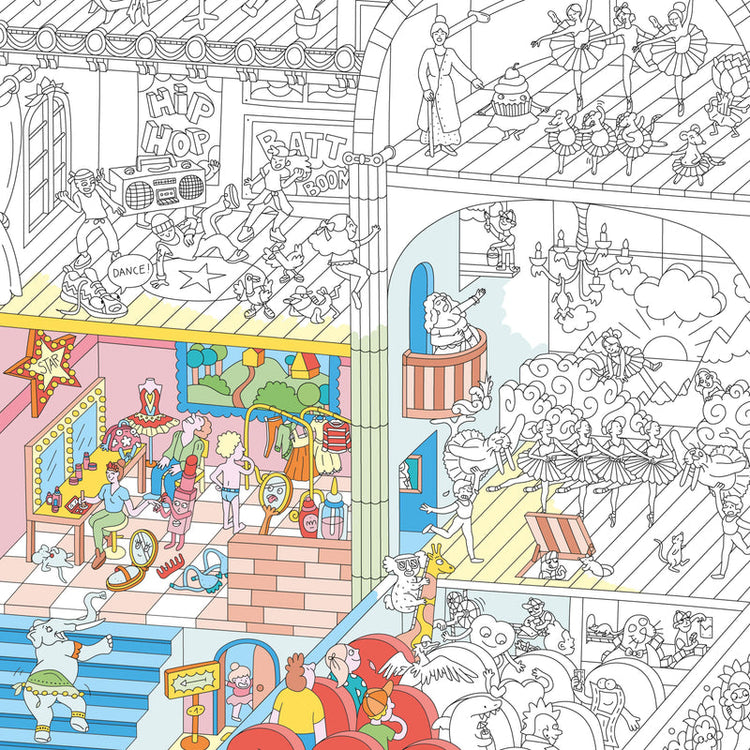 POSTER PARA COLOREAR - DANCE