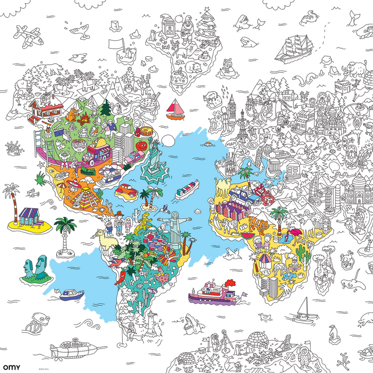 POSTER ATLAS PARA COLOREAR