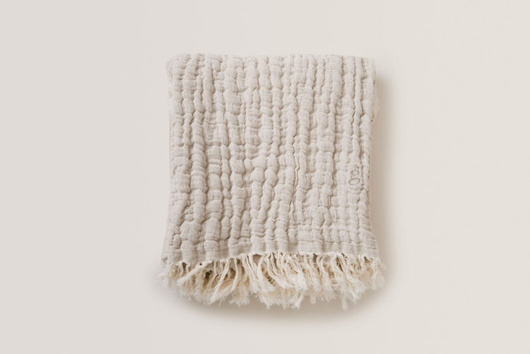 MANTA MELLOW ALGODÓN Y LINO NATURAL