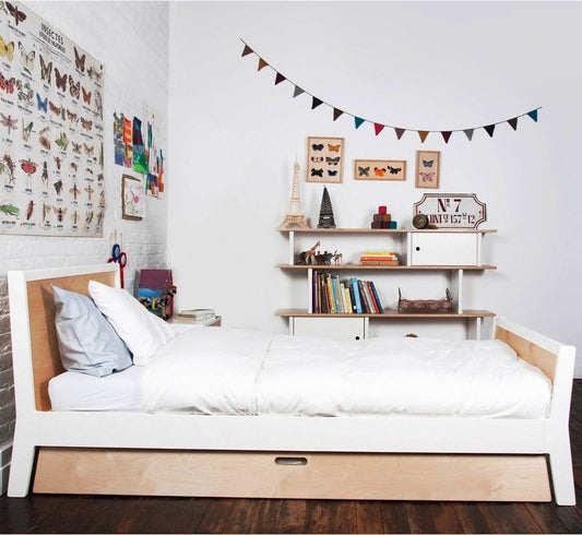 Litera Perch con cama nido - Oeuf NYC. Mobiliario infantil de diseño